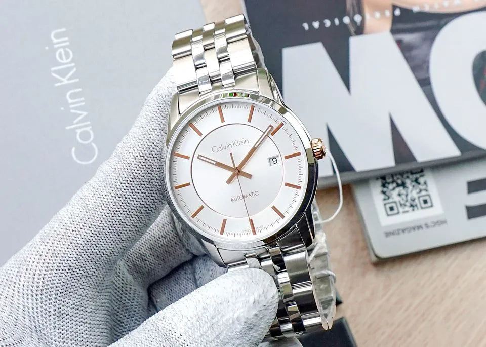 Orologio Uomo Acciaio Calvin Klein Automatico Solo Tempo Blu City Swiss Made